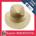 Plain paper straw hat fedora wholesale